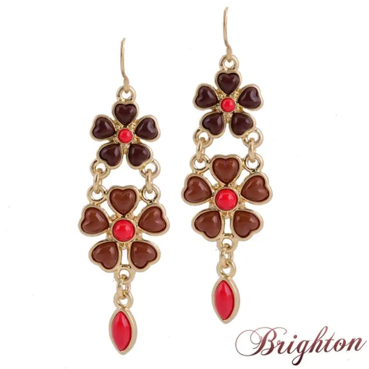 Популярные ювелирные изделия гладкие смола красочные формы цветка кулон длинные