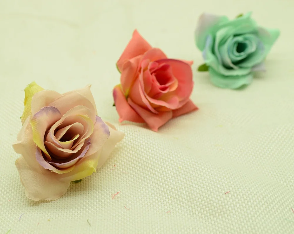 10 шт. шелковая голова розы diy Подарочная коробка поддельные пластиковые цветы