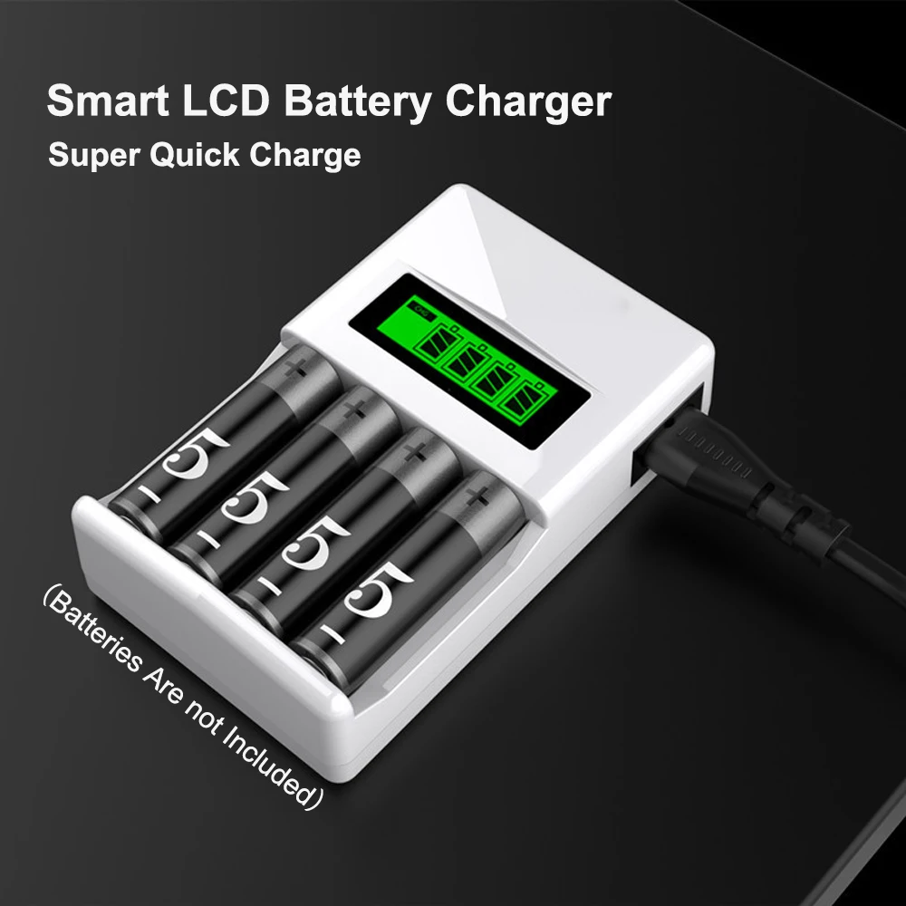 PHOMAX LCD 004 зарядное устройство для бытовой батареи с 4 слотами интеллектуальное