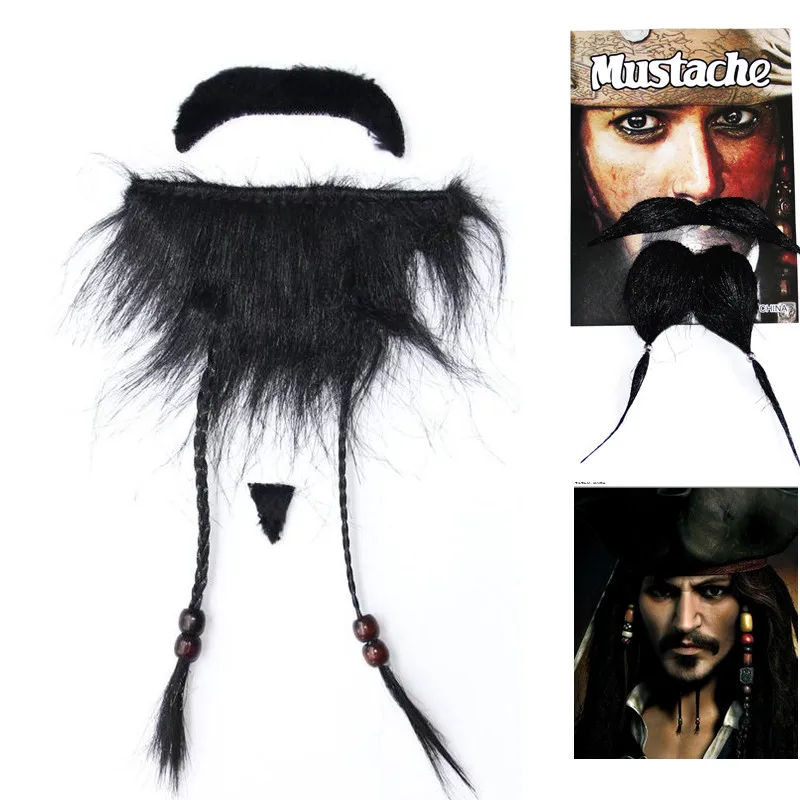 Mustache CostumeBuy, пиратская шляпа, парик, борода, косплей, Джек Воробей, пиратский капитан, головной убор, парик, усы, аксессуары, L920 - Цвет: Mustache