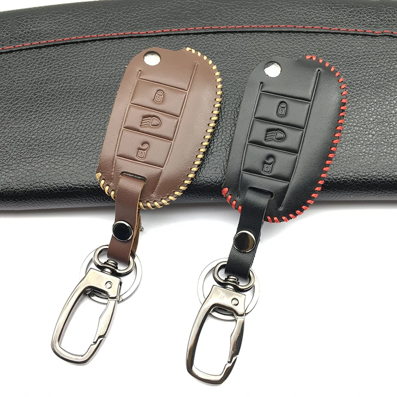 Кожаный чехол для Peugeot 3008 208 308 508 408 RCZ 2008 407 307 4008|fob cover|protect keykey fob protective case |