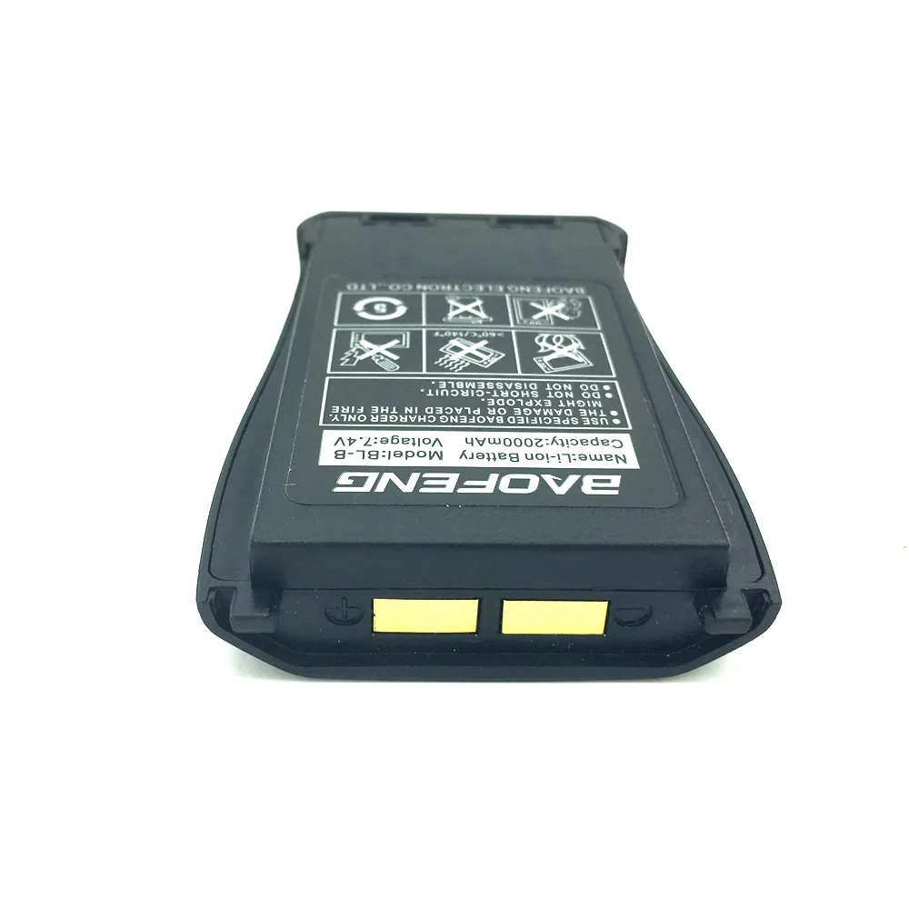 2 шт./лот BL-B 2000 мАч литий-ионный аккумулятор для Baofeng Walkie Talkie UV-B5 UV-B6