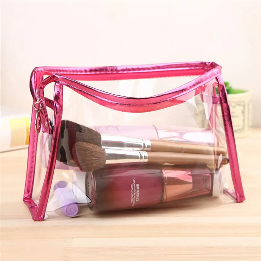 1X прозрачный Пластик ПВХ косметичка для путешествий Make Up сумочка на молнии 23 5*15 5*7