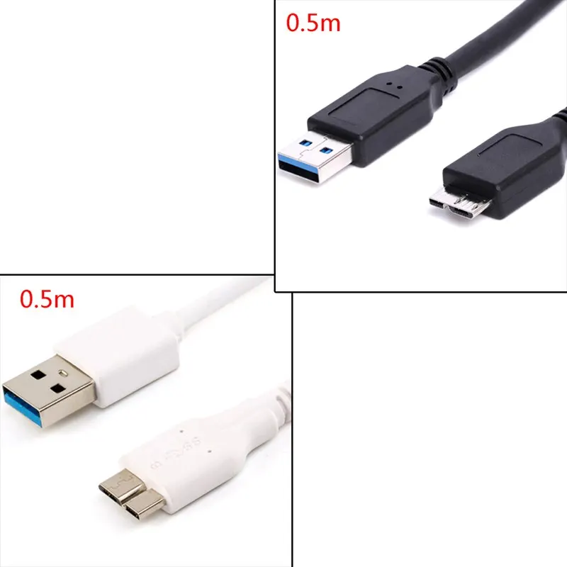 USB 3,0 кабель пластиковый мини-usb штекер A к Micro B кабель для передачи данных Шнур для внешнего жесткого диска 50 см/100 см