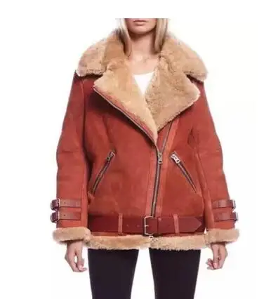 Brick red AYUNSUE, новинка, женские кожаные куртки, европейский стиль, 9 цветов, свободная куртка из искусственной кожи, Женское пальто, верхняя одежда, invierno mujer LX2267 - Цвет: Brick red
