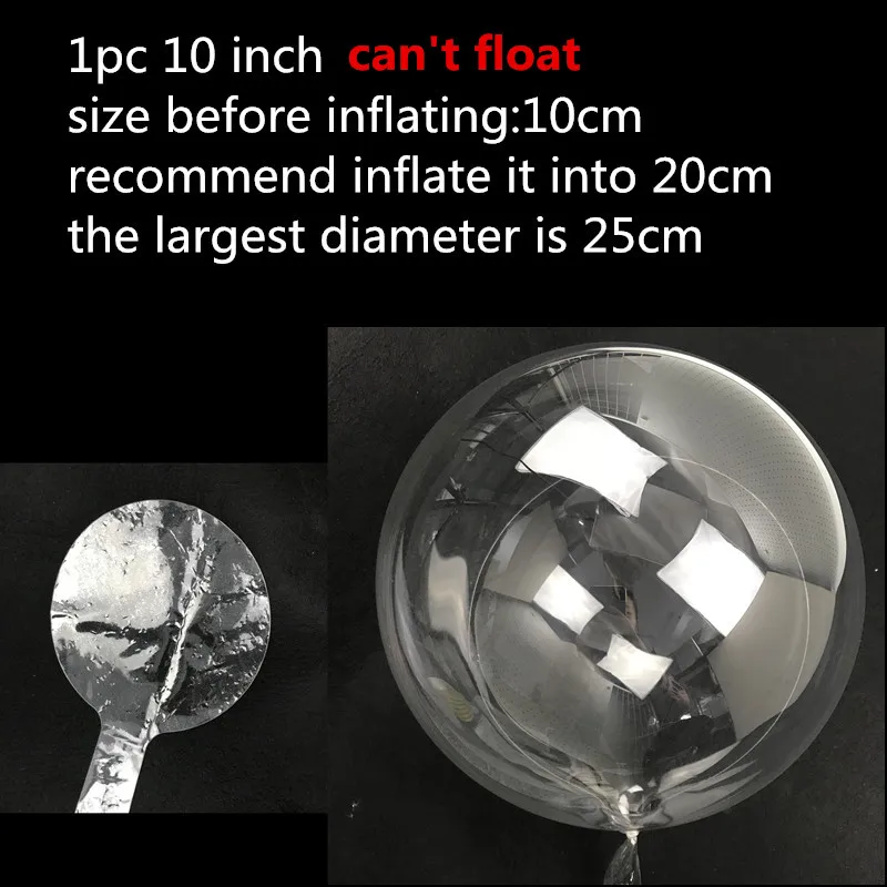 10 inch balloon 20 дюймов 36 дюймов светящийся светодиодный шар, прозрачные круглые декоративные пузырьки, декор для дня рождения, свадьбы, светодиодный шар, Рождественский подарок - Цвет: 10 inch balloon