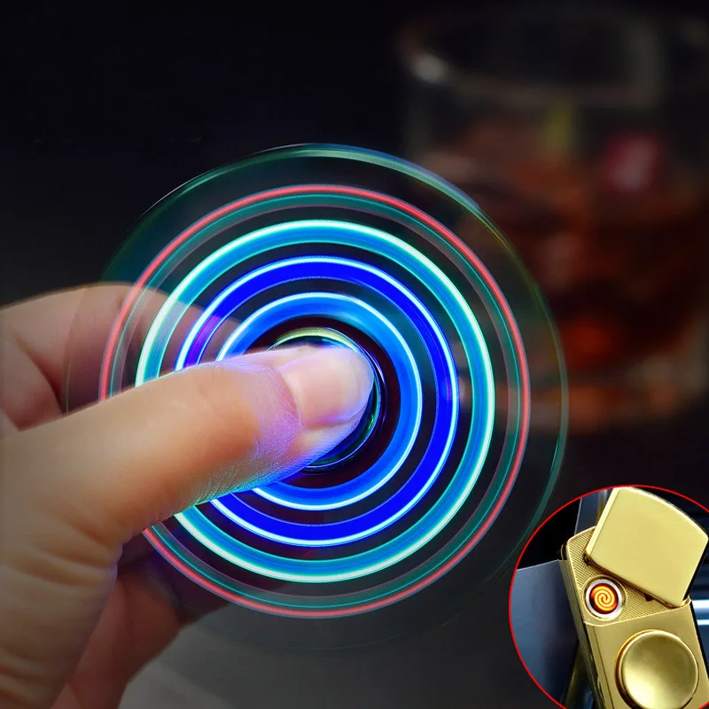 Топ светодио дный светодиодный ручной Спиннер электронная сигарета зажигалка usb