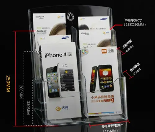 Прозрачная пластиковая акриловая брошюра держатель дисплея стойки для вставки