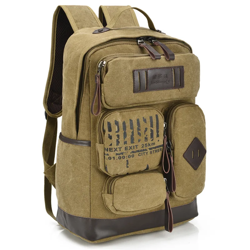 Мужской холщовый рюкзак в стиле милитари школьный Камуфляжный ранец