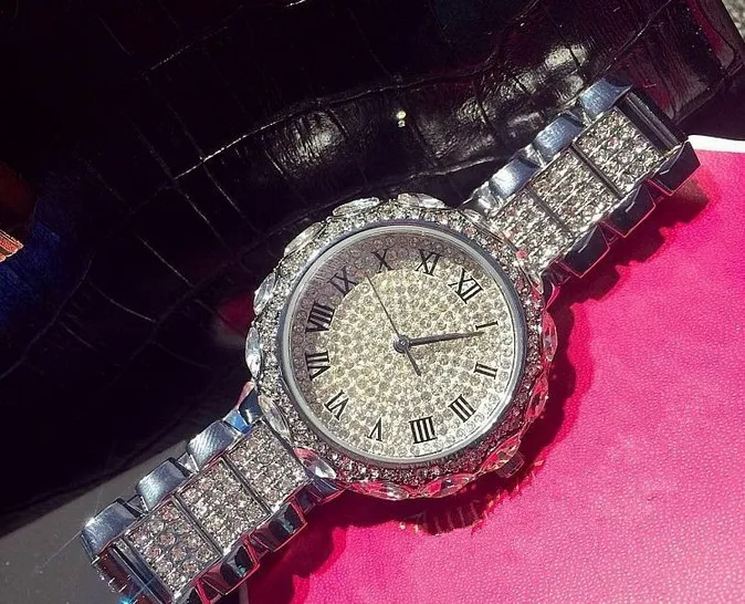 Горячая распродажа! Высококачественные женские часы роскошные стальные