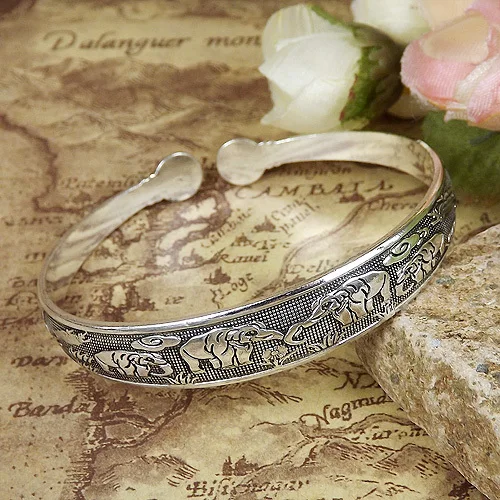 Цыганский богемный винтажный Женский Классический Браслет манжета в виде слона