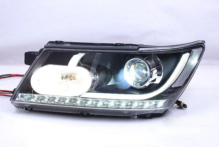 Автомобильный Стайлинг Для Dodge JCUV фары 2009~ для путешествия фары светодиодный DRL Объектив Двойной Луч ксеноновый комплект HID Биксеноновые линзы