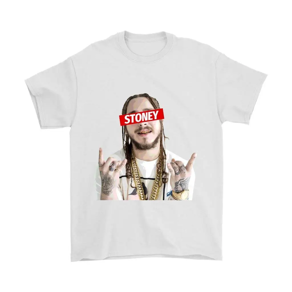 Индивидуальные Stoney Post Malone Rap Футболка Большой Белый Новый Стиль Уличная одежда