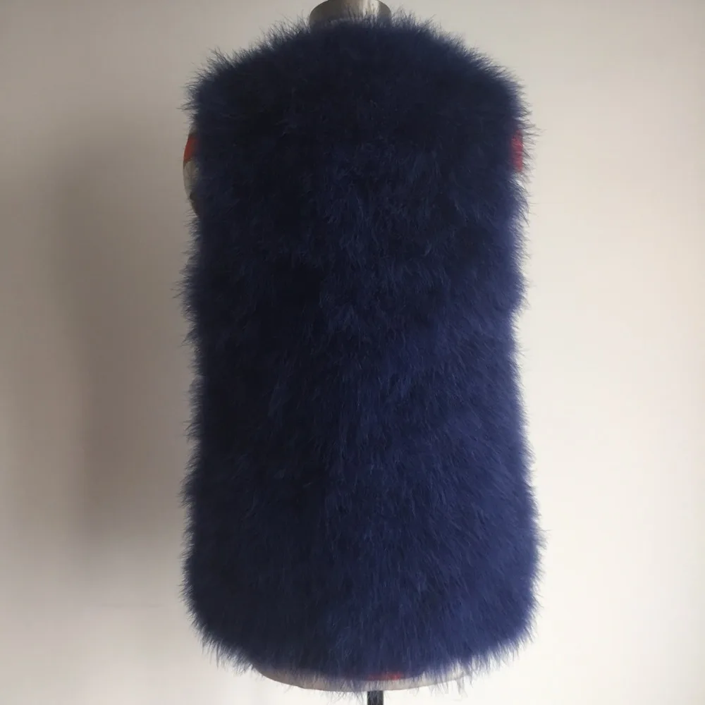 Новый модный жилет из настоящего страуса женский натурального меха высокая