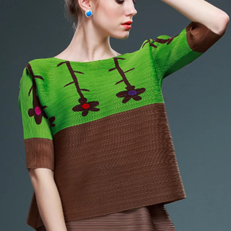 Женская футболка LANMREM Повседневная Свободная с длинным рукавом и принтом