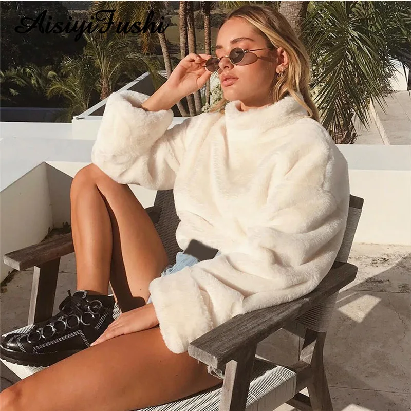Осенне-зимний женский шерстяной Укороченный джемпер теплый мохеровый свитер с