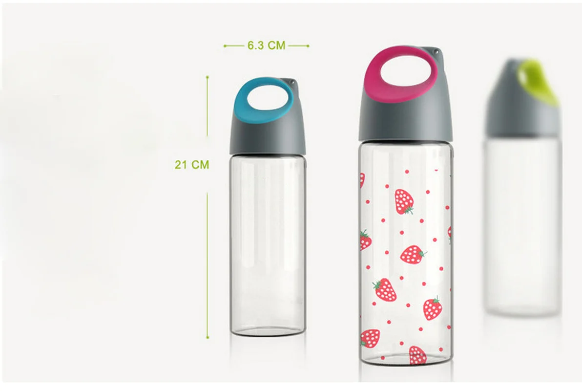 Креативная новая портативная прозрачная стеклянная бутылка для спорта на