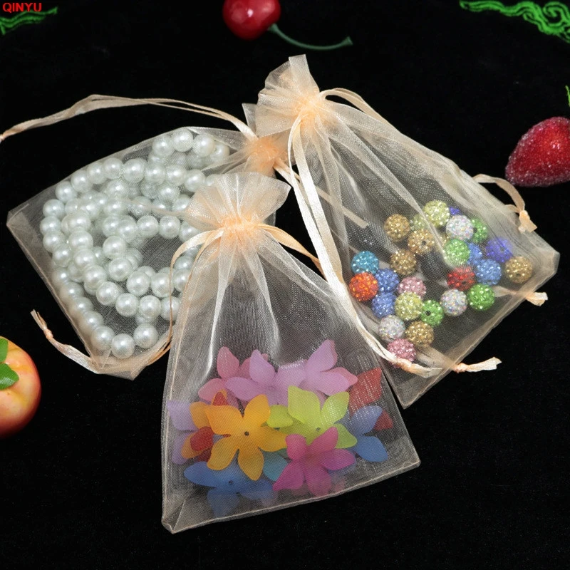 50PCS Jewelry Gift Organza Bags Wedding Candy Pouches Party Decoration Crafts Pack Supplies Sheer Gauze Sachet 5Z | Дом и сад