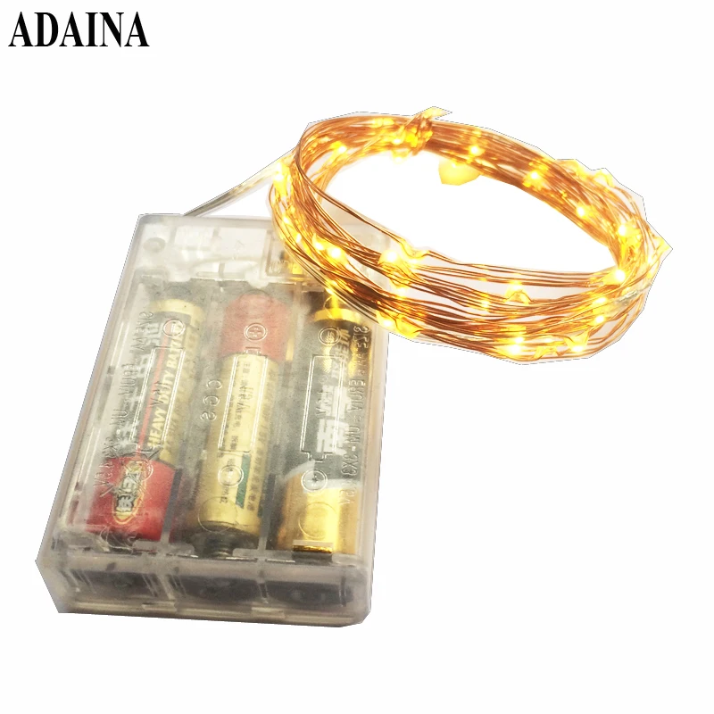 CE 3 м 10 футов 30 светодиодов на батарейках украшения светодиодные неоновые медные