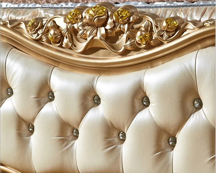 Антикварная королевская кровать роскошная мебель классическая двуспальная