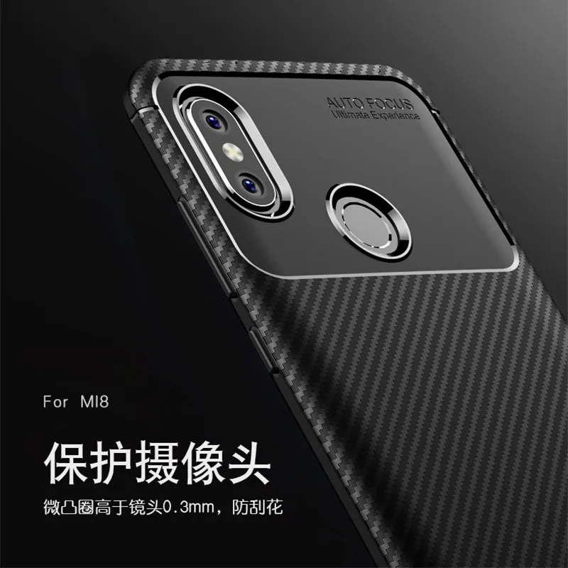 Чехол из углеродного волокна с текстурой для Xiaomi Mi 8 6 21 дюймов Мягкий ТПУ чехол