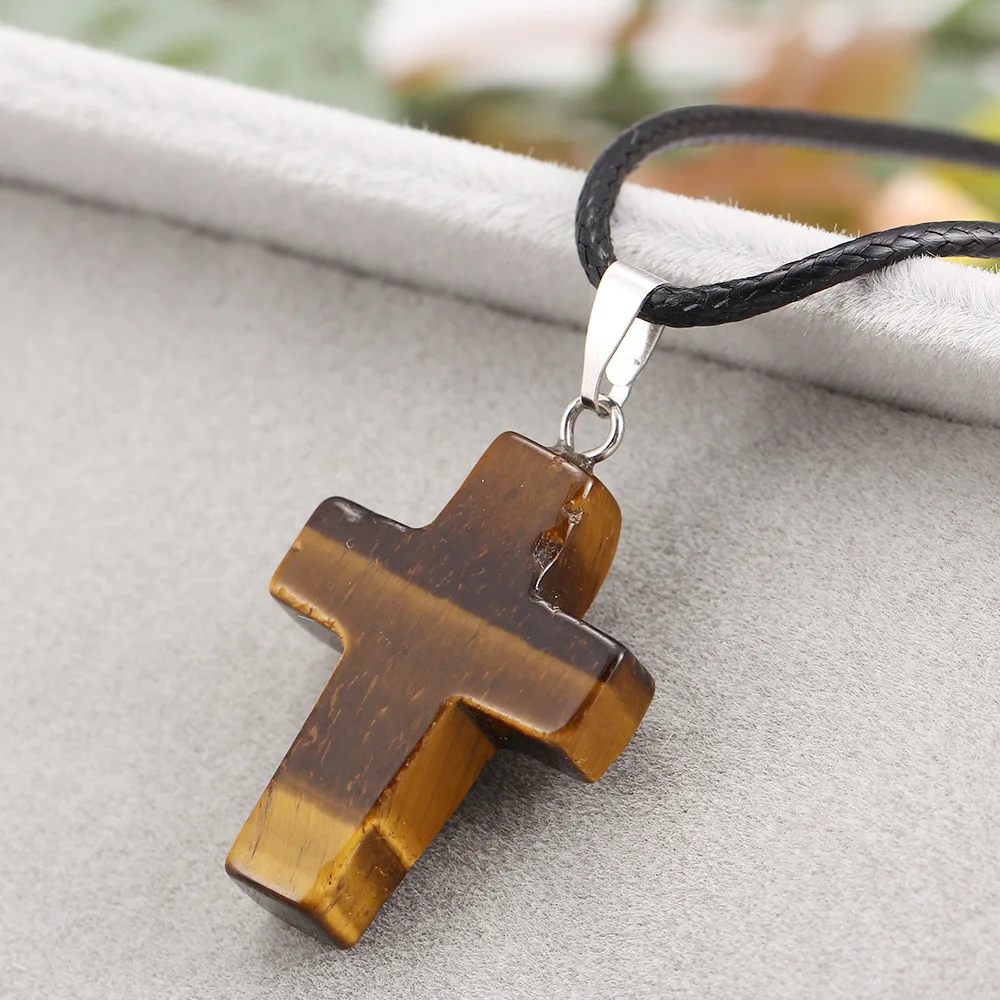 Ожерелье с подвеской из натурального камня Bespmosp колье чокер камня|chaine collier|leather