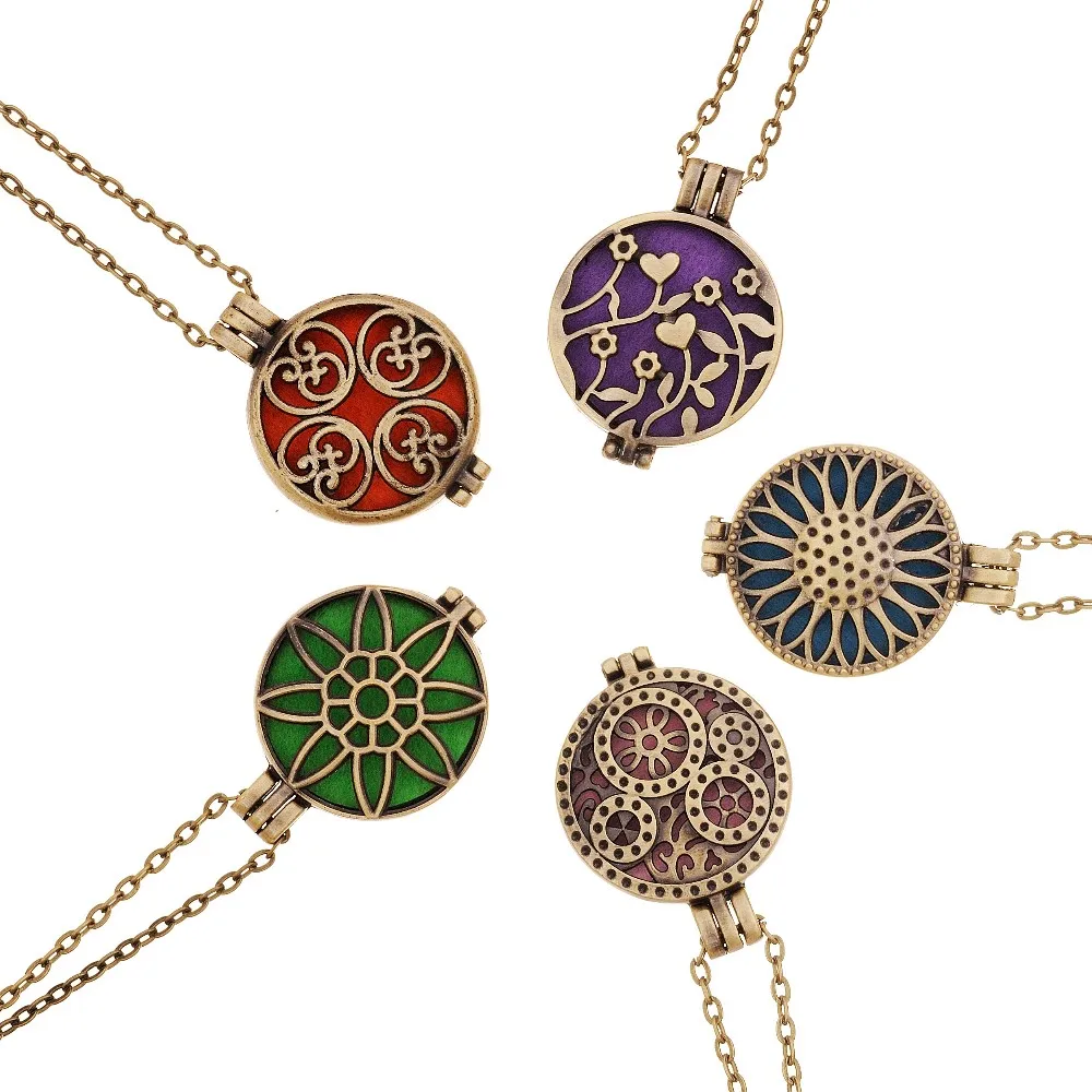 Медальон Подсолнух может открыть прокол Филигрань античная бронза эфирное масло