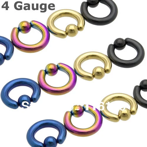 Ювелирное изделие для тела крупной вязки с размером 4 Титан анодированный