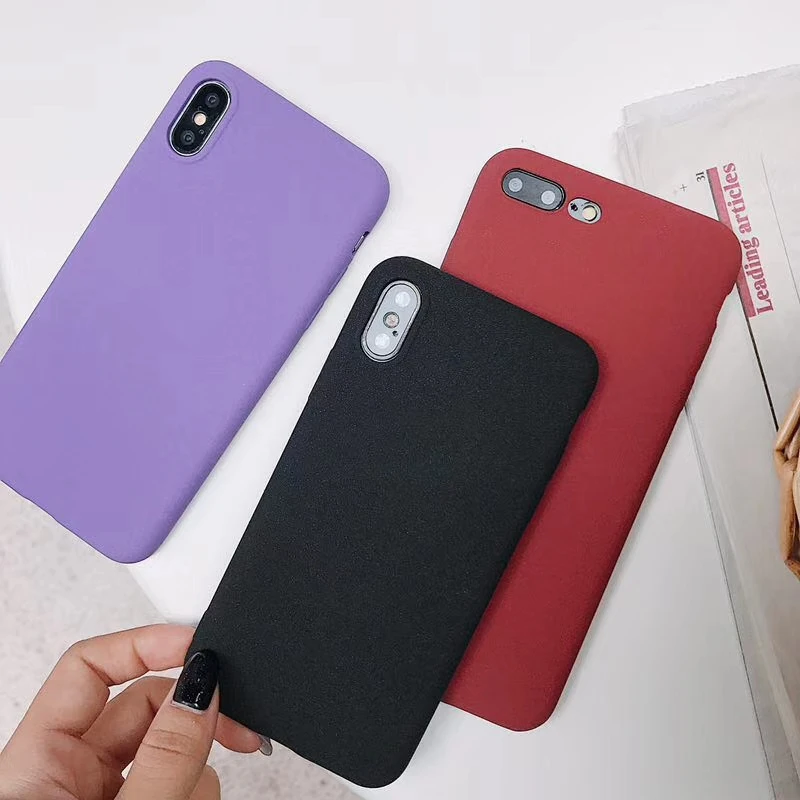 Slim Matte Frosted Sand Texture TPU Phone Cases for iphone X SE 5 5S 6S 6 7 8 Plus Huawei P20 Lite Mate 10 Pro Honor 9 Cover |