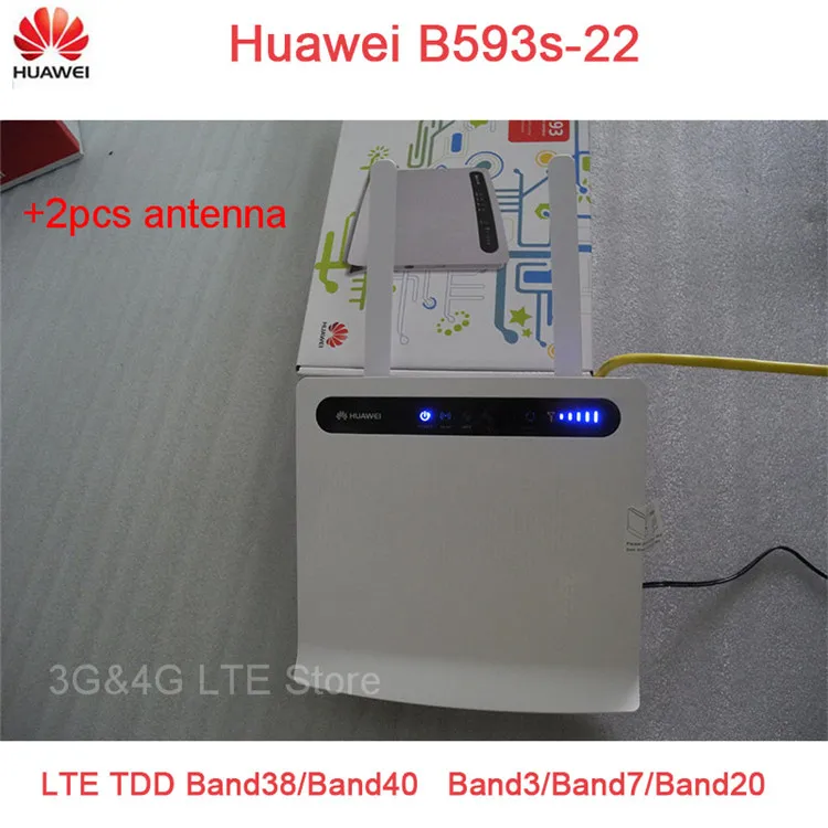 (+ 2 шт. 4G антенна) Оригинальный разблокированный HUAWEI B593 B593s 22 LTE 150 Мбит/с CPE
