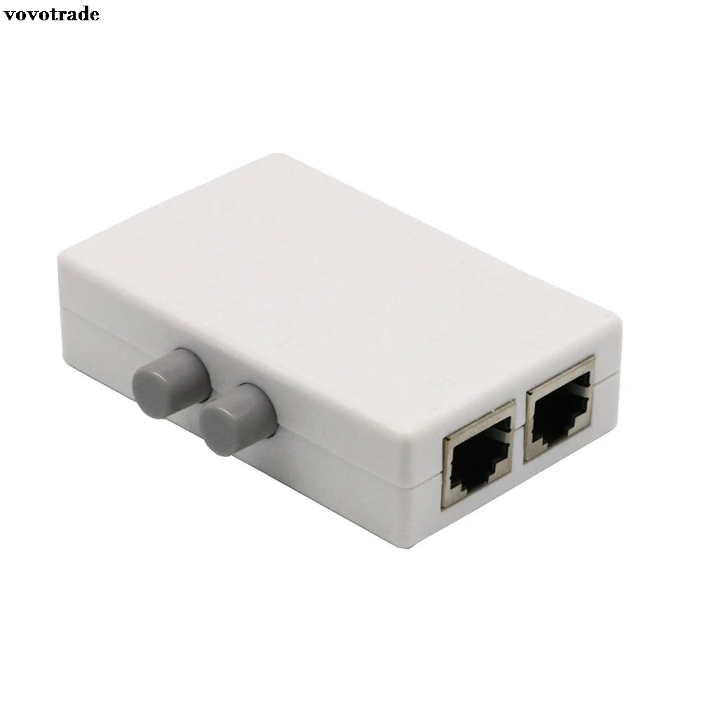 Vovotrade 2 порта AB ручной сетевой распределительный коммутатор коробка 2In 1/1In2 RJ45