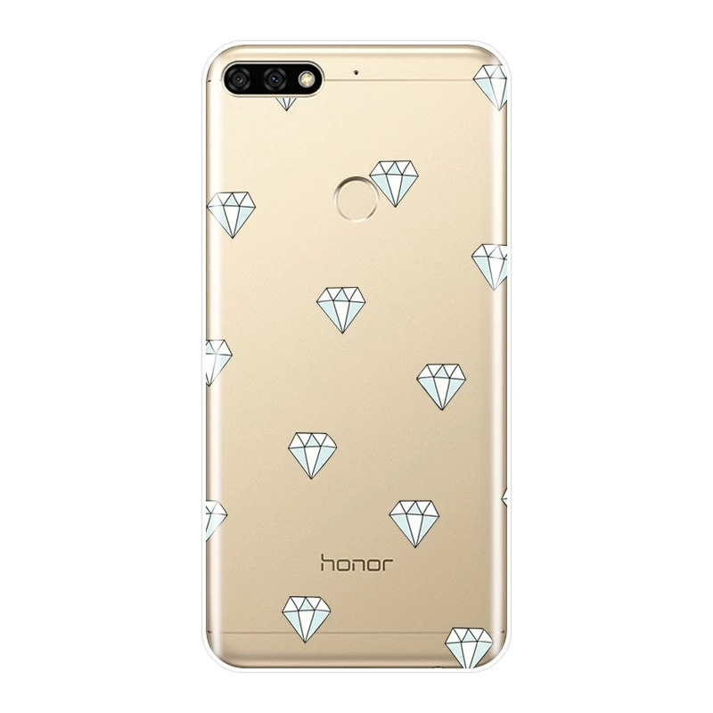 Задняя панель для Huawei Honor 7 8 9 10 Lite мягкий силиконовый чехол со стразами 7S 7X 7A 7C Pro 8X