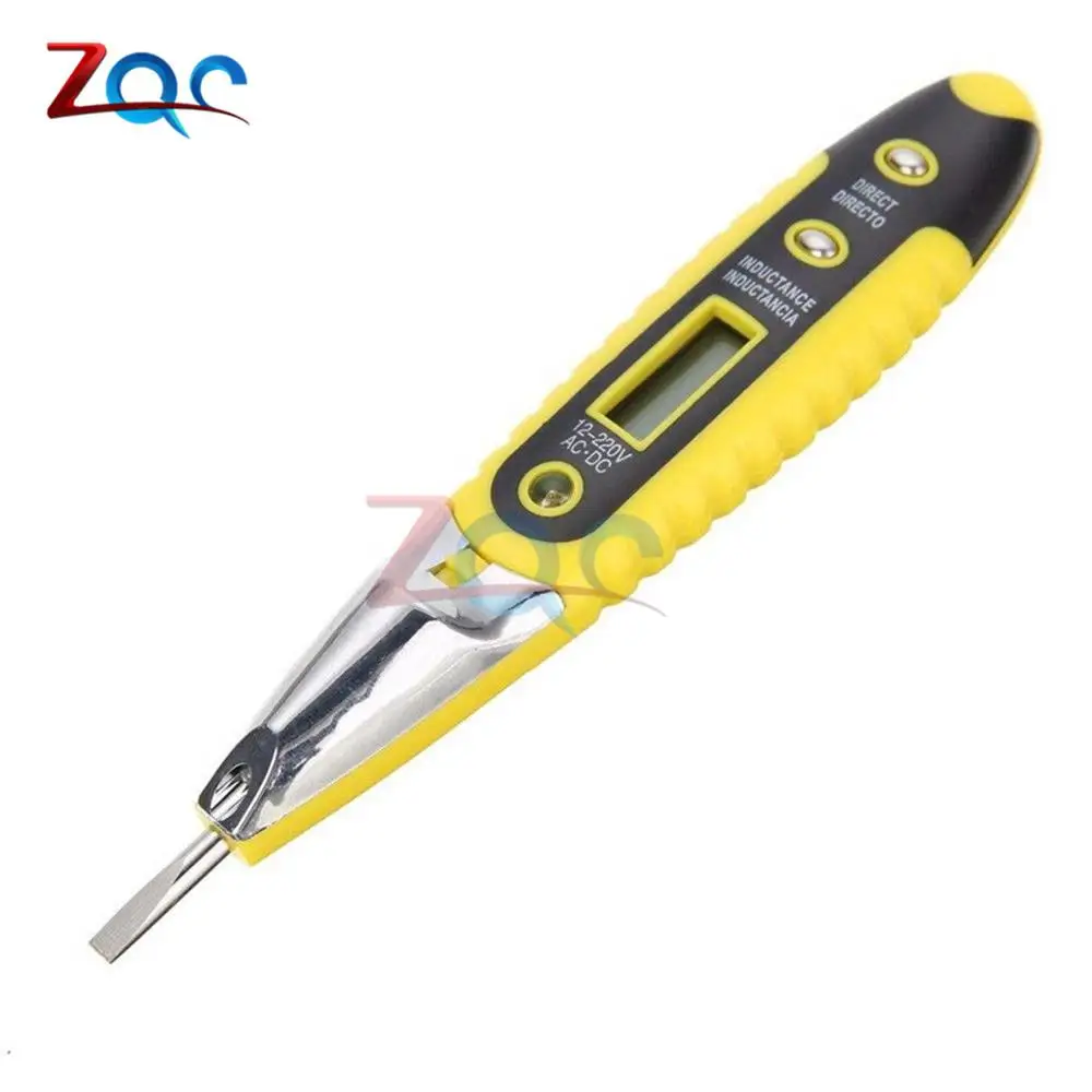 With Light Цифровой тестовый карандаш многофункциональный AC DC 12-250 В тестовый er Электрический ЖК-дисплей детектор напряжения тестовая ручка для электрика - Цвет: With Light