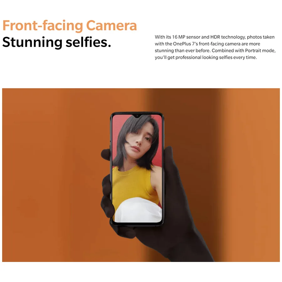 Мобильный телефон OnePlus 7 Android 9,0 8 Гб 256 ГБ Восьмиядерный процессор Snapdragon855 6,4" 2340x1080p 19,5: 9 полноэкранный 3700 мАч NFC 48MP