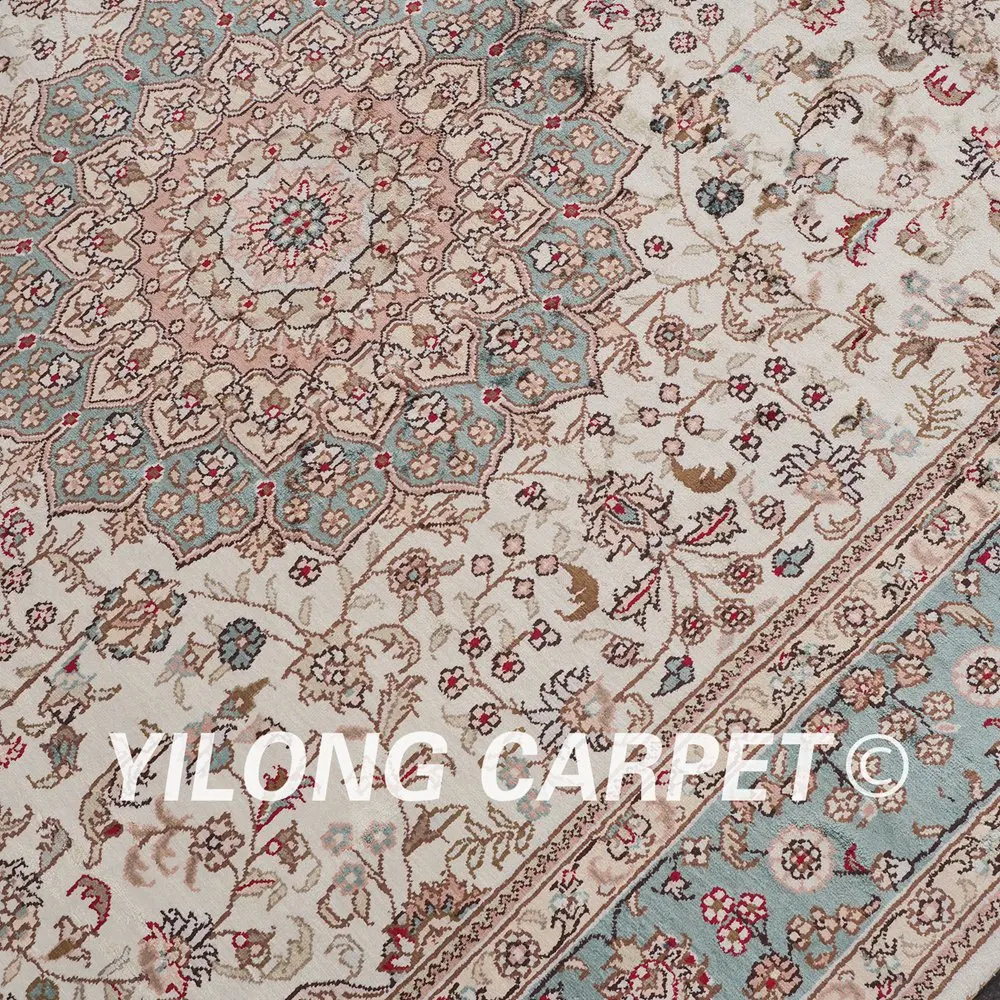 YILONG 5 'x 8' Nanyang персидский ковер бежевый и синий медальон Китайские Восточные