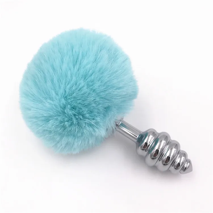 light Blue Rabbit Tail Silicone Anal Plug Novice Sex Game Toys Adult Products for Couples Toy Bunny Butt | Красота и здоровье