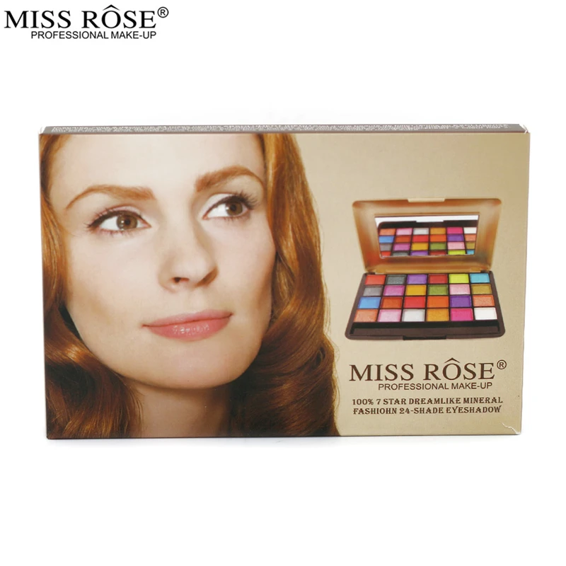 MISS ROSE макияж мерцающие тени для век Палитра 24 цвета Тени Палитра|shimmer eye shadow