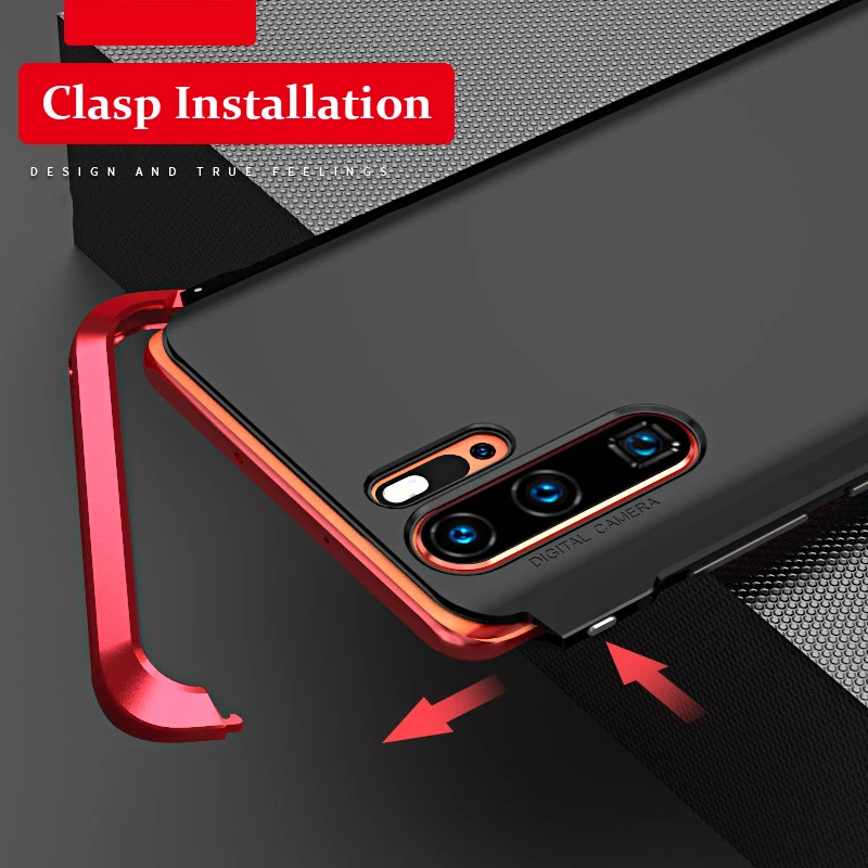 Алюминиевый металлический бампер чехол для телефона для huawei P30 P30 Pro чехол Роскошный 360 Полный армированный Матовый PC чехол рамка Honor 20 20 Pro чехол s