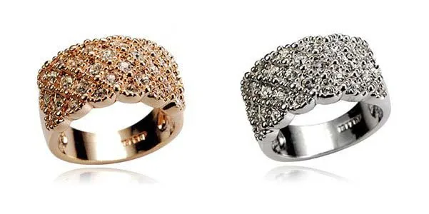 2018 Горячее предложение роскошное коктейльное кольцо цвета шампанского