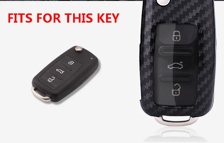 PC углеродное волокно автомобильный ключница чехол для Volkswagen VW Jetta MK6 Tiguan Passat Golf 4 5 6 POLO cc bora Skoda 2/3 кнопки