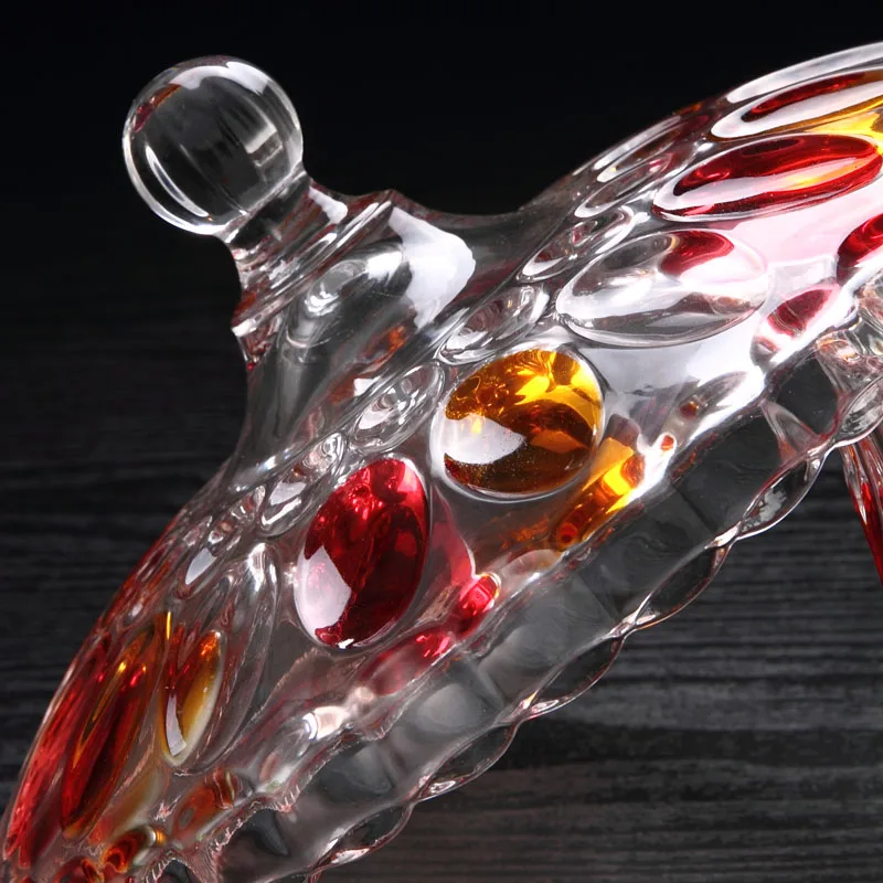 

Creative fashion sugar crystal bowl with cover glass compote European sugar large Home Furnishing essential
