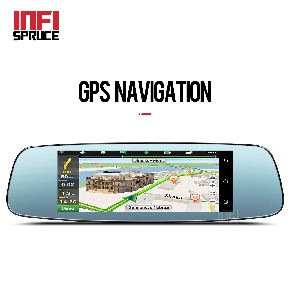 Infispruce 7 &quot4G Автомобильное Зеркало dvr Автомобильная камера gps Bluetooth WiFi двойной