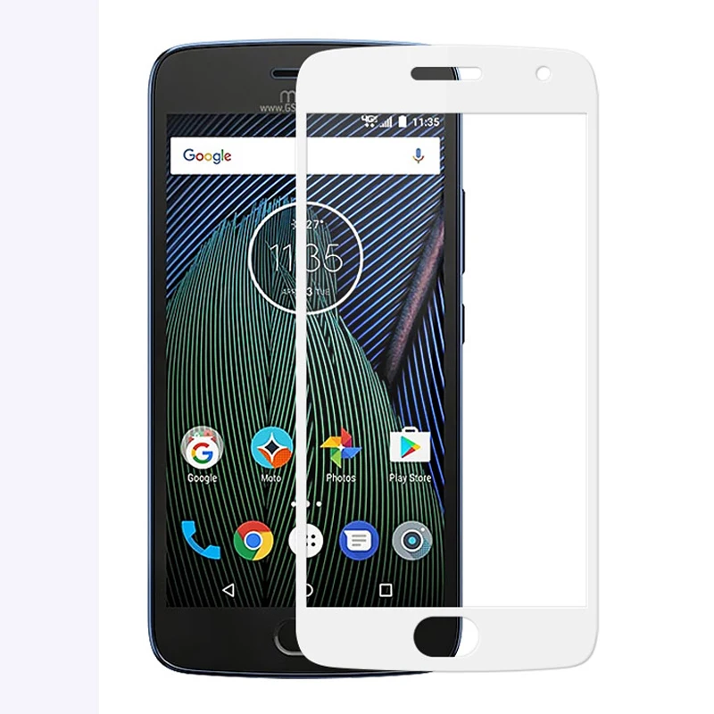 3D закаленное стекло для Motorola Moto G5 полное покрытие 9H защитная пленка
