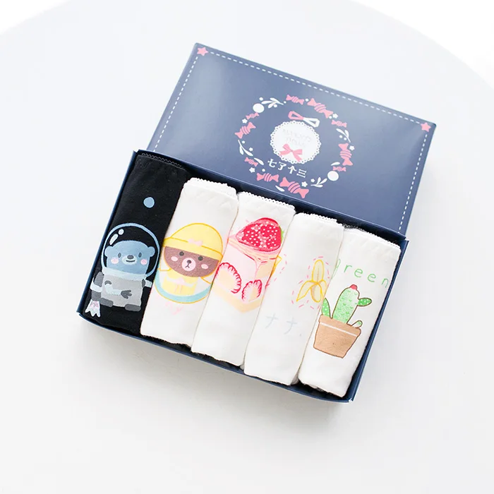 5 шт./упаковка женские хлопковые трусы с ушками|Женские трусики| |