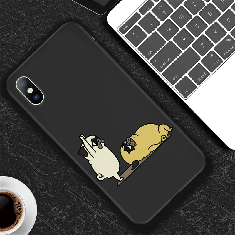 AC4339 Black USLION мультяшный чехол для телефона для iPhone X Xs Max XR 11 Pro Max Забавный чехол с рисунком собаки для йоги для iPhone 8 7 6 6 s Plus Мягкий чехол из ТПУ - Цвет: AC4339 Black