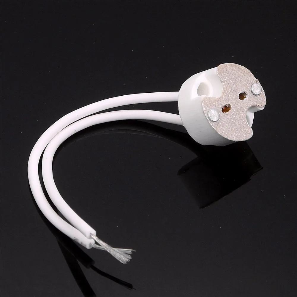 Lamp Base MR16 G4 GU5.3 Ceramic Holder Socket With Cables For Connector Led Light Bulb 5pcs/lot | Освещение