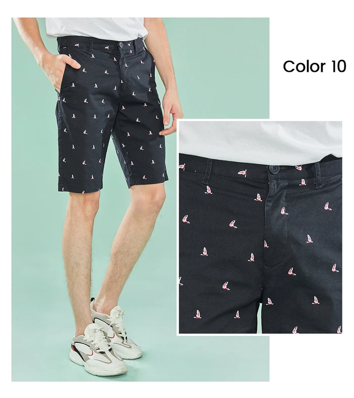 Giordano повседневные зауженные шорты из натурального хлопка slim fit,с вышивками на них,имеется три варианта окраса