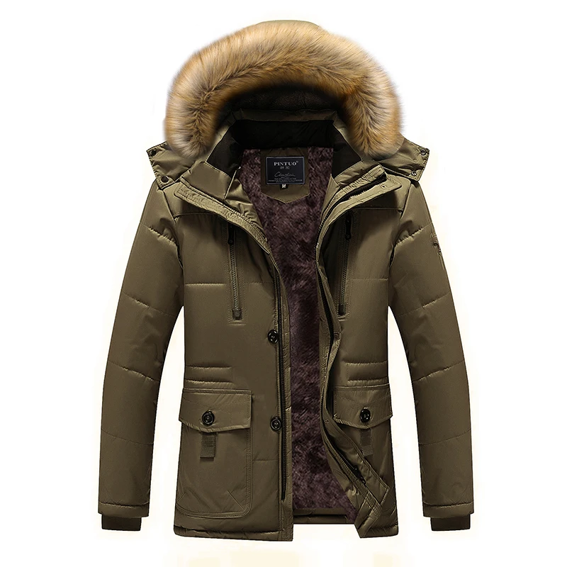 Новая мужская куртка s Зимняя Толстая теплая Мужская парка хлопковая Модная