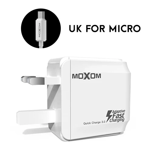 MOXOM Quick Charge 3,0 USB зарядное устройство QC3.0 QC Быстрая зарядка UK EU переходник настенное зарядное устройство для мобильного телефона для iPhone samsung Xiaomi - Тип штекера: KH-67 UK M