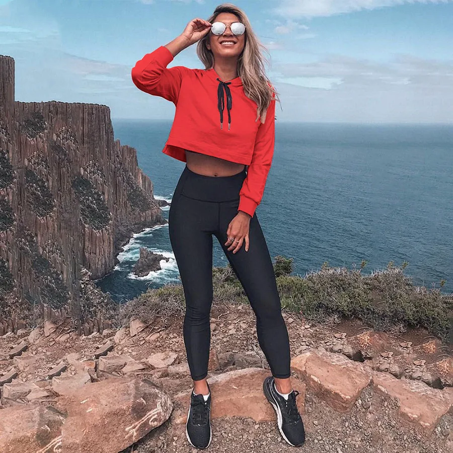 Poleron Mujer Con Capucha Ariana Grande Moleton Feminina Mode Femme 2019 Corto Sueter Feminino 5Zc0348F | Женская одежда